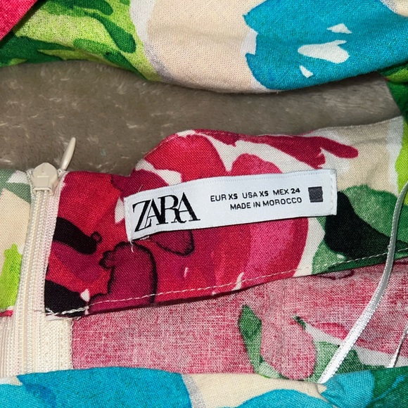 Zara Linen Blend Floral Print Dress - Picture 10 of 12